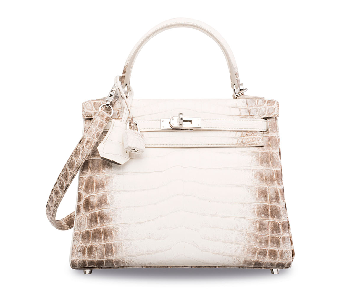 Matte White Himalaya Niloticus Crocodile Retourne Kelly 25