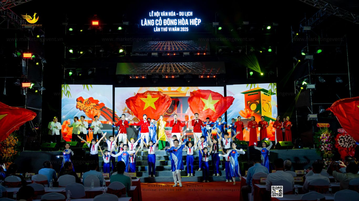Phoenix Thiet ke logo le hoi van hoa du lich lang co Dong Hoa Hiep 15